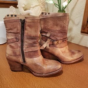 Bed Stu Rowdy Boots Women's Size 7.5  Rustic Distressed Brown Cobbler Series